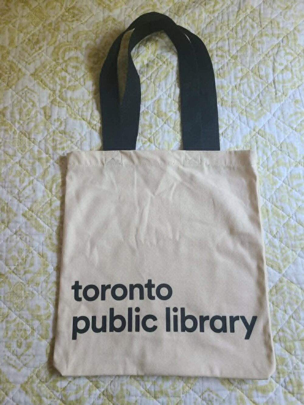 Toronto Public Library Canvas Tote with Black Handle Famous Trending Tote Bag